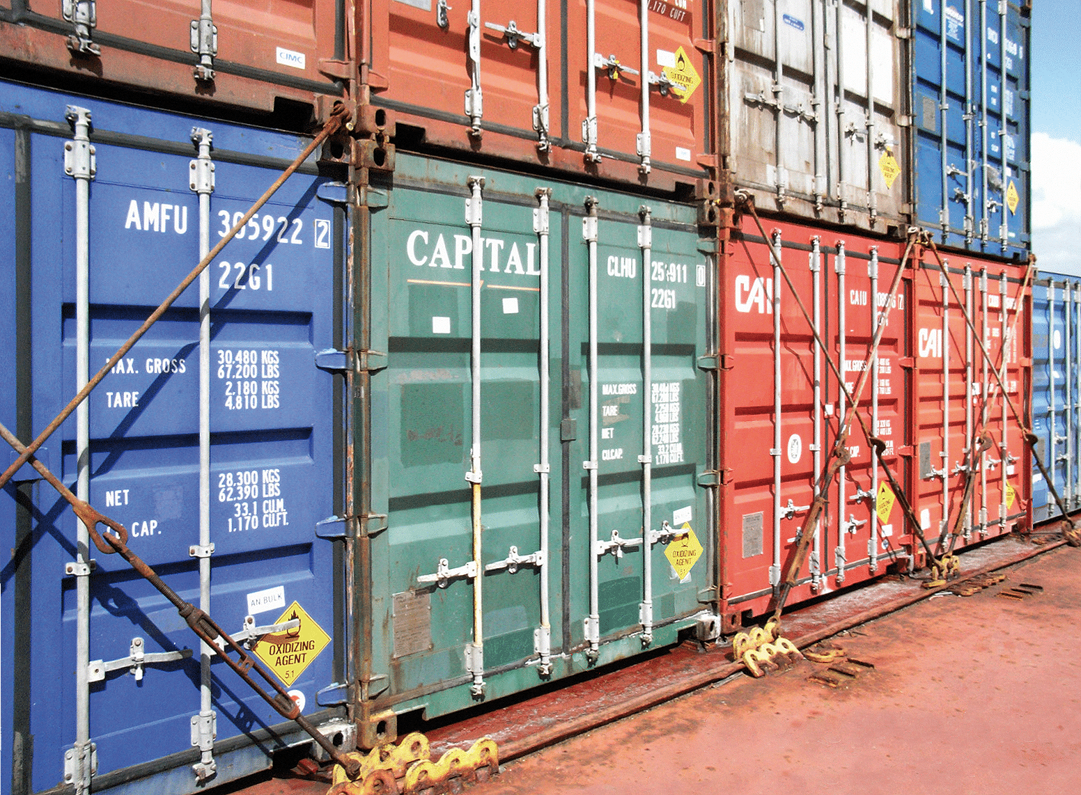 Stacked containers